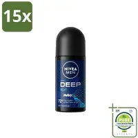 Nivea 15 déodorants roll-on MEN Deep Beat - 50 ml - Lot de 15 pièces