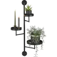 Mica Decorations Perry Wall Rack - L30 x L23 x H80 cm - Métal - Noir