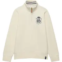 Superdry Homme Sweat Gothic Varsity Half Zip Coupe Décontractée Cream Taille: Xxl