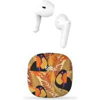 TNB Écouteurs sans fil - T'nb - Exclusiv' - TOUCAN - Étui de chargement inclus - Bluetooth - Autonomie de 12 heures - Jaune/Orange
