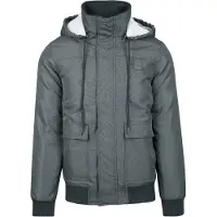 Urban Classics Veste d'hiver à capuche épaisse, gris foncé - L