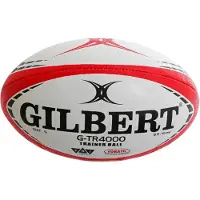 Gilbert Ballon de Rugby Gilbert G-TR4000 Taille 5 - Blanc et Rouge