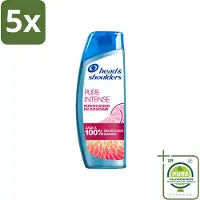 Head & shoulders 5 flacons de shampooing antipelliculaire Pure Intense Pamplemousse, 250 ml - Pack économique - 5 pièces