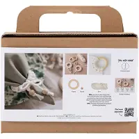 Creativ Company Kit Mini Craft - Macramé - Anneau Napkin (977627), Kit de travail manuel, Blanc