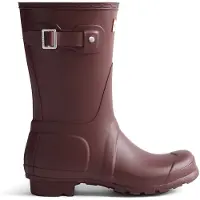 Hunter pour femme. WFS1000RMA Bottes de pluie Original Short bordeaux (39), Plat, Aucun, Casuel, Grenat, PVC
