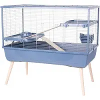 Zolux Cage NeoLife 100 L en grillage pour lapins et rongeurs sur pattes - Bleu