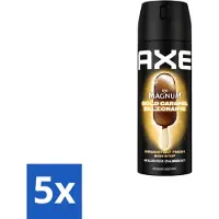 Axe 5 vaporisateurs corporels Magnum Gold Caramel Billionaire, 150 ml - Pack avantage - 5 pièces
