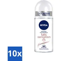 Nivea - Déo Roll-On - Talc Sensation - Antitranspirant - 50 ml - Emballage Avantage - 10 pièces