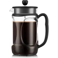 Bodum Cafetière à piston - - Young Press - 1 L - 8 tasses - Verre / Noir