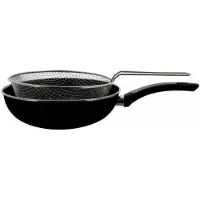 Menastyl Poêle à frire - - 3645749 - Acier émaillé - Noir - 26 cm - Compatible tous feux, y compris induction