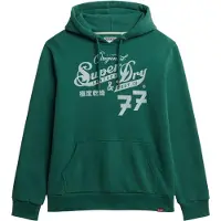 Superdry Homme Sweat à Capuche Leather & Boot Co Script Vert Taille: S