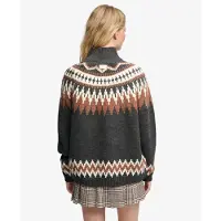 Superdry Fairisle Jumper High Neck Sweater Noir L Femme