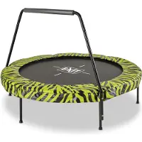 Exit Tiggy Trampoline ø140cm – avec Barre de maintien – Rond – Trampoline Enfant – Noir/Vert