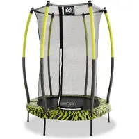 Exit Tiggy Trampoline ø140cm – avec Filet de sécurité – Rond – Trampoline Enfant – Noir/Vert