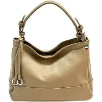 DrachenLeder Sac bandoulière Florence Damen, modèle "Hobo", en cuir, couleur beige foncé/taupe, référence OTF176I5