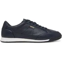 BOSS pour homme. 50574126 Baskets en cuir Nitan Lowp bleu marine (43), Plat, Lacets, Casuel