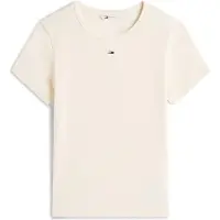 Tommy Hilfiger Slim Essential Ext Short Sleeve T-shirt Beige S Femme