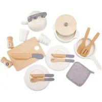 New Classic Toys Dinette en bois - - Modèle blanc - 20 pièces - Pour enfants de 2 à 6 ans - Intérieur