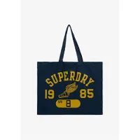 Superdry Homme Coton Imprimé Graphique Tote, Marine &amp; Jaune