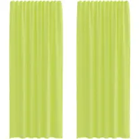 vidaXL Voile Rideaux avec poches pour tringles 2 pcs. Vert pomme