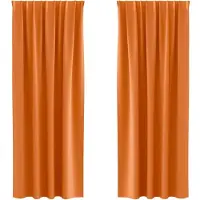 vidaXL Rideaux occultants à œillets, 2 pièces, orange clair