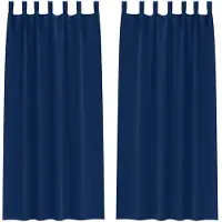 vidaXL Rideaux occultants à œillets, 2 pièces, bleu marine, polyester