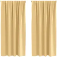 vidaXL Rideaux occultants avec anneaux 2 pcs Beige 175 x 140 cm