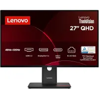 Lenovo ThinkVision T27QD-40 (2560 x 1440 pixels, 27"), Moniteur, Noir