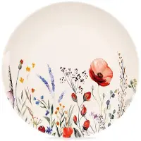 SuperMerchantEU Assiette plate en porcelaine fine MAKI 27 cm ORION, motif « Fleurs des champs », Assiettes, Multicolore