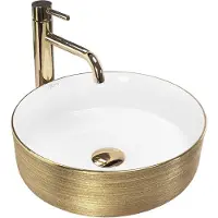REA Vasque À Poser Sami Gold White Brush Gold