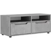 vidaXL Armoire TV VISNES gris béton 100x40x38 cm Bois composite
