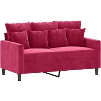 vidaXL Canapé 2 places vin rouge 120 cm velours