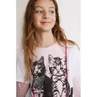 Desigual T-Shirt rose / noir / blanc