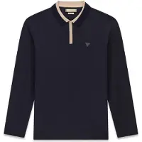 GUESS pour homme. M6BP11K6203 Polo texturé à manches longues marine (XL), Casuel, Polyester, Manche longue