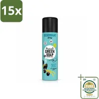 Marcels Green Soap 15 sprays déodorants "Marcel's Green Soap" - Parfum mimosa et cassis - 150 ml - Pack économique - 15 pièces