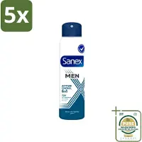 Sanex 5 x Déodorant spray Men, action 72 heures, contrôle actif – 200 ml – Pack économique – 5 pièces