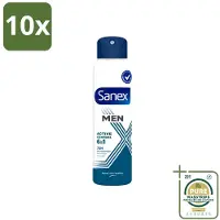 Sanex 10 sprays déodorants Men, action 72 heures, contrôle actif – 200 ml – Pack économique – 10 pièces