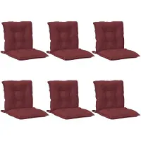 vidaXL Coussins de chaise basse 6 pcs. Mélange rouge vin 100x50x7 cm Tissu