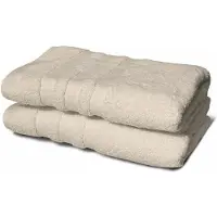 Lovely Home Set De 2 Serviettes Et 2 Draps De Bain Lovely Home 70 X 140 Cm Beige 500 G/M² Coton
