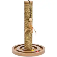 Karlie Arbre à chat Brigitte bois, jonc de mer avec jouets 30 x 44 x 44 cm beige