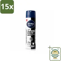 Nivea 15 sprays déodorants invisibles MEN pour les vêtements noirs et blancs, 150 ml - Pack économique - 15 pièces