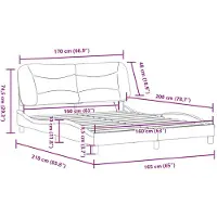vidaXL Cadre de lit avec LED sans matelas "Hvar" Taupe 160x200 cm Tissu