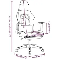 vidaXL Chaise de jeu avec repose-pieds noir et blanc similicuir