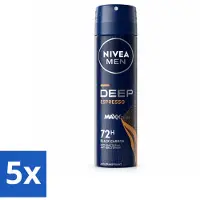 Nivea MEN - Déodorant Spray - Deep Espresso - 150 ml - pack économique - 5 pièces