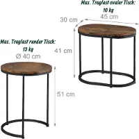 Relaxdays Lot de 2 tables gigognes (40 x 41 cm)