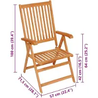 vidaXL Chaises longues de jardin avec coussins 8 pcs. Bois massif teck