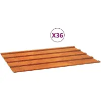 vidaXL Plaques de toit 36 pcs. Rouillé 60x44 cm acier corten