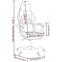 vidaXL Chaise de jeu avec repose-pieds noir et camouflage similicuir