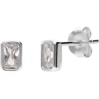 Lucardi Boucles d'oreilles 'Statement' argent / transparent