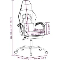 vidaXL Chaise de jeu avec repose-pieds Pivotante Noir & Gris Similicuir